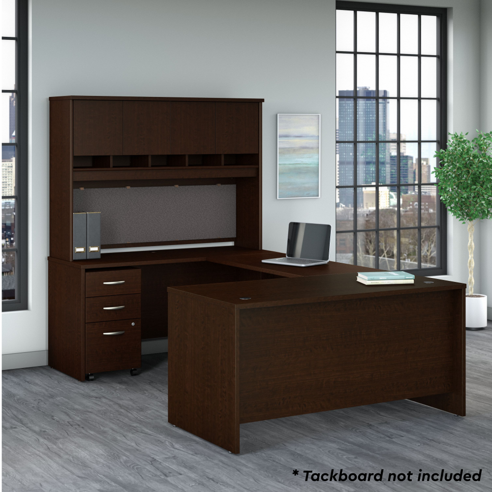 Series C 60W U Shaped Desk with Hutch and Mobile File Cabinet