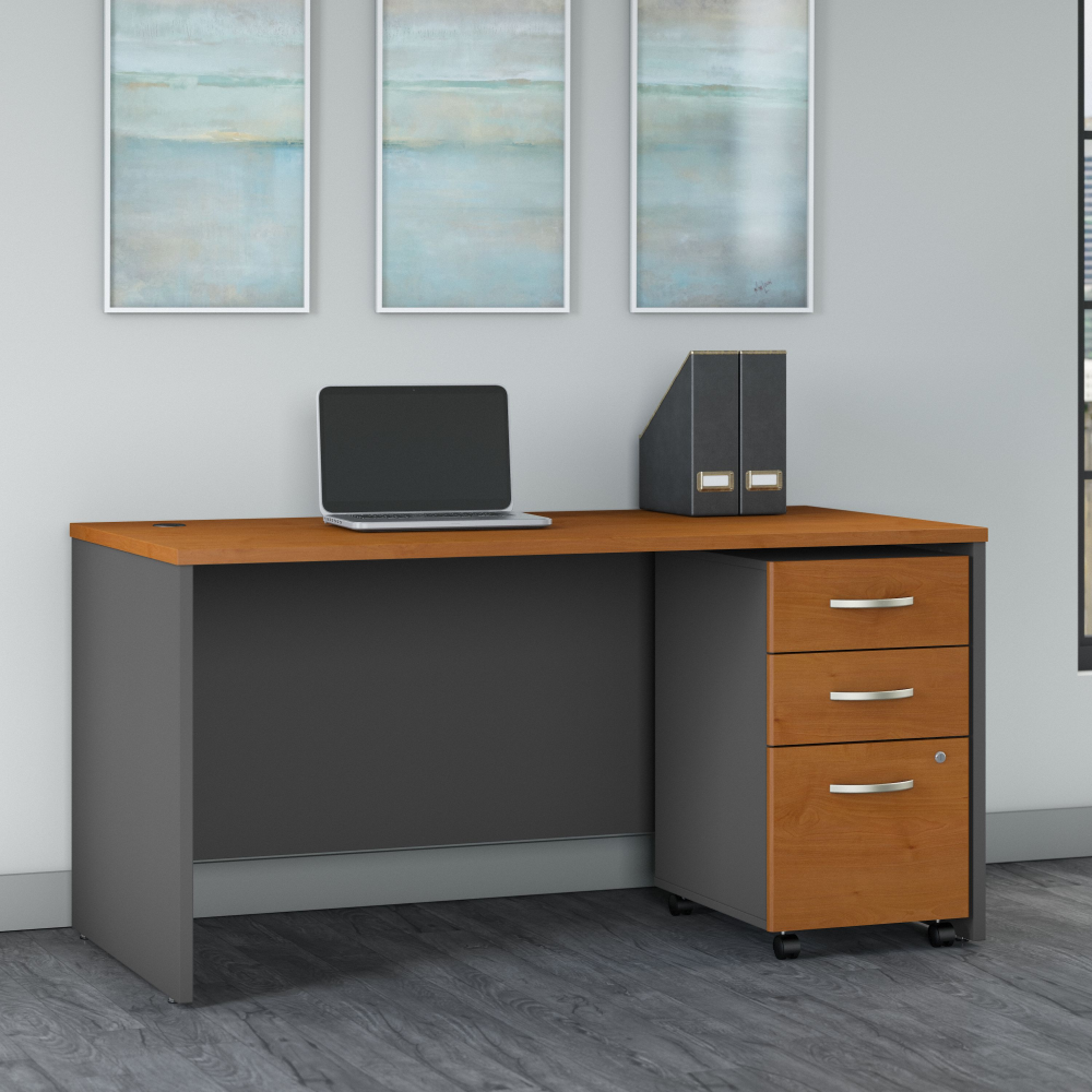Series C 60W x 30D Office Desk with 3 Drawer Mobile File Cabinet