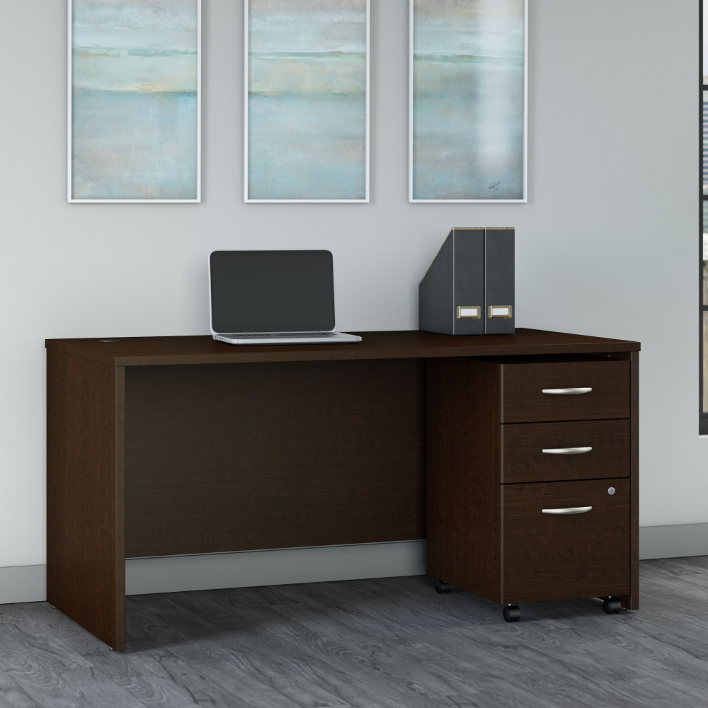 Series C 60W x 30D Office Desk with 3 Drawer Mobile File Cabinet