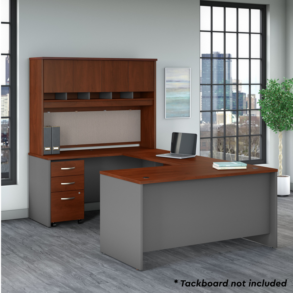 Series C 60W U Shaped Desk with Hutch and Mobile File Cabinet