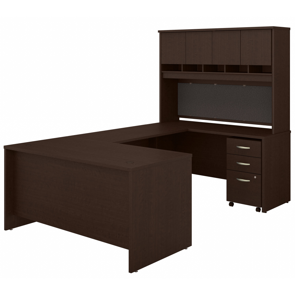 Series C 60W U Shaped Desk with Hutch and Mobile File Cabinet