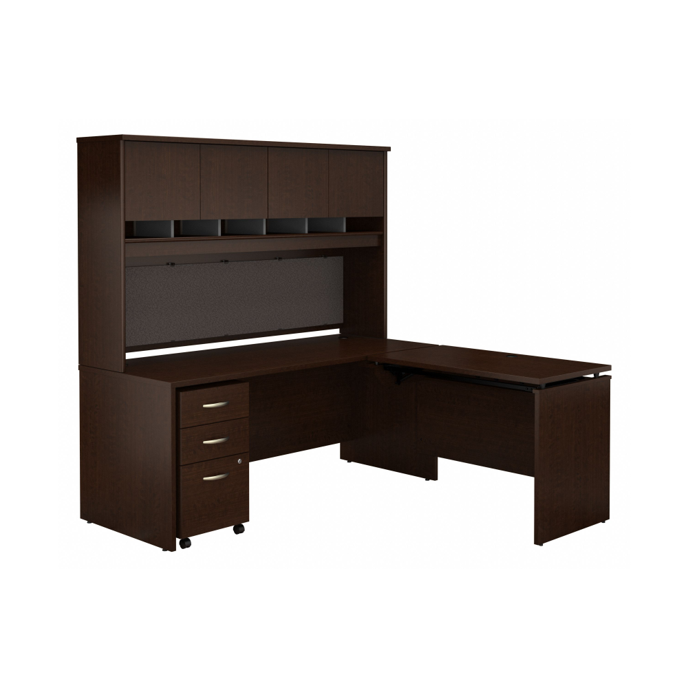 Series C 72W x 30D 3 Position Sit to Stand L Shaped Desk with Hutch and Mobile File Cabinet