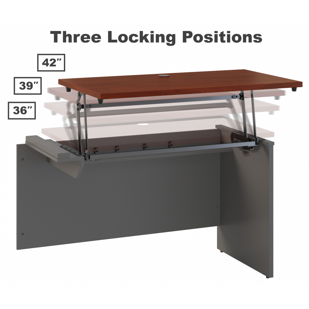Series C 72W x 30D 3 Position Sit to Stand L Shaped Desk with Hutch and Mobile File Cabinet