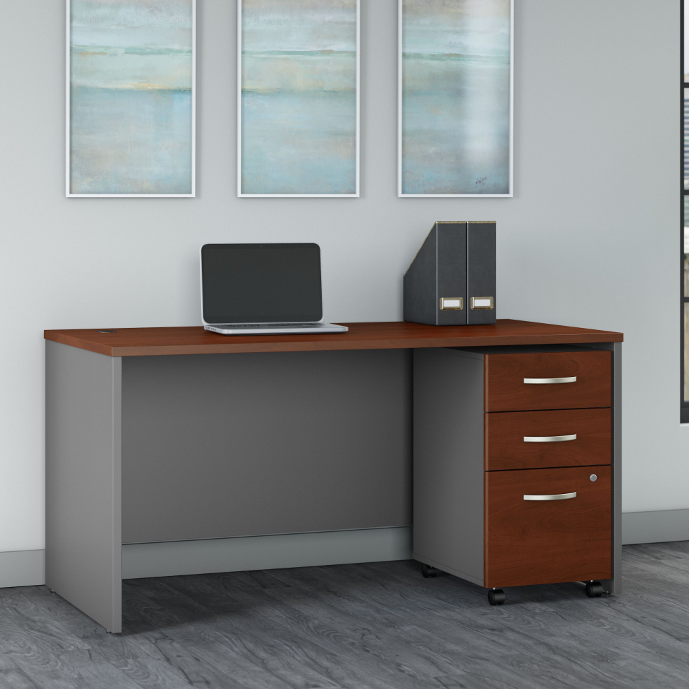 Series C 60W x 30D Office Desk with 3 Drawer Mobile File Cabinet