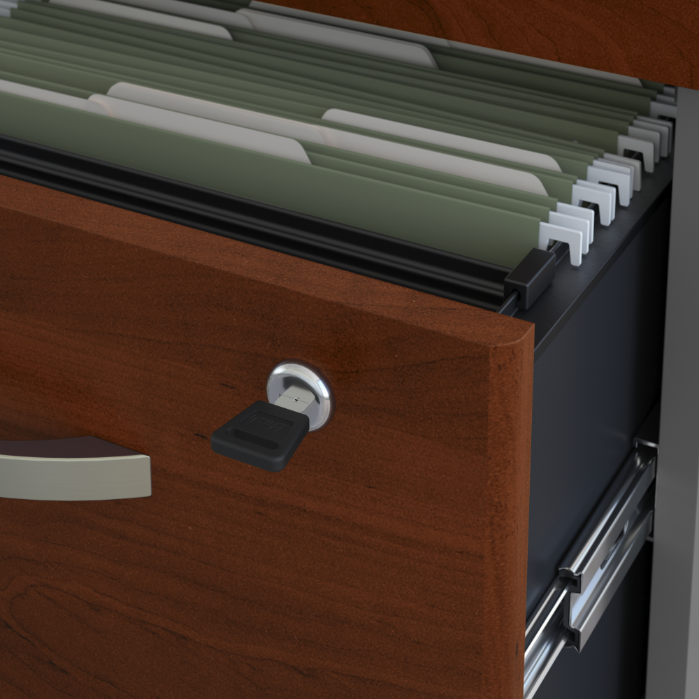 Series C 72W x 30D 3 Position Sit to Stand L Shaped Desk with Hutch and Mobile File Cabinet