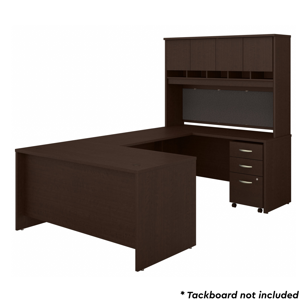Series C 60W U Shaped Desk with Hutch and Mobile File Cabinet