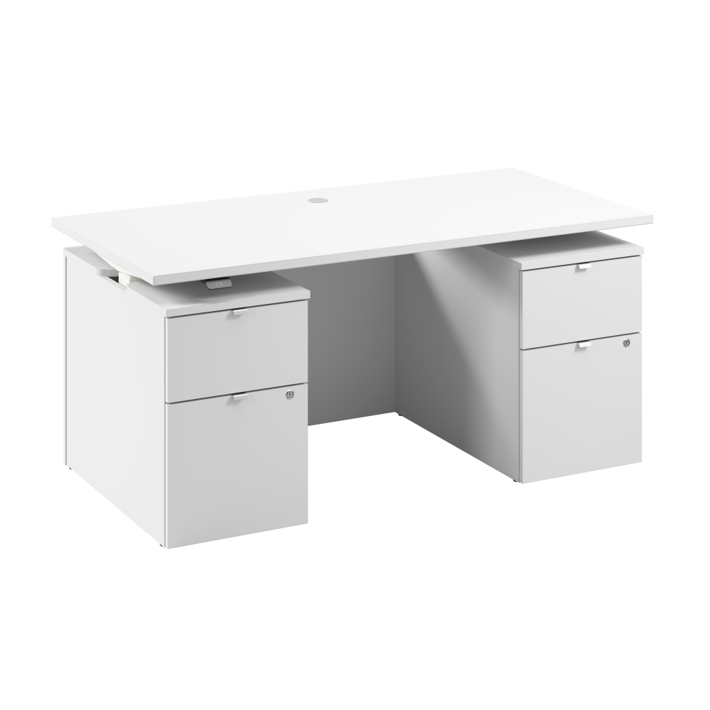 Stratus 60W x 30D Electric Standing Desk with Drawers and Modesty Panel