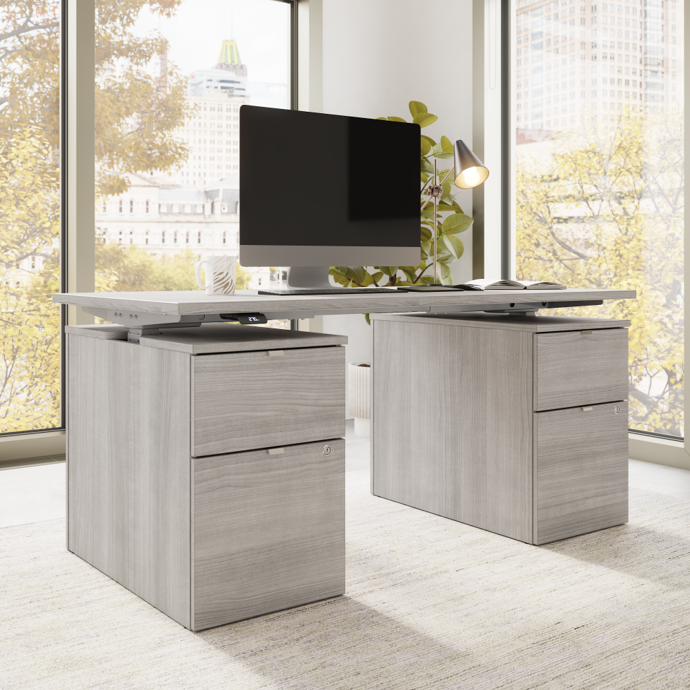 Stratus 60W x 30D Electric Height Adjustable Standing Desk with Drawers
