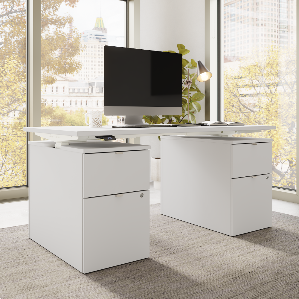 Stratus 60W x 30D Electric Height Adjustable Standing Desk with Drawers